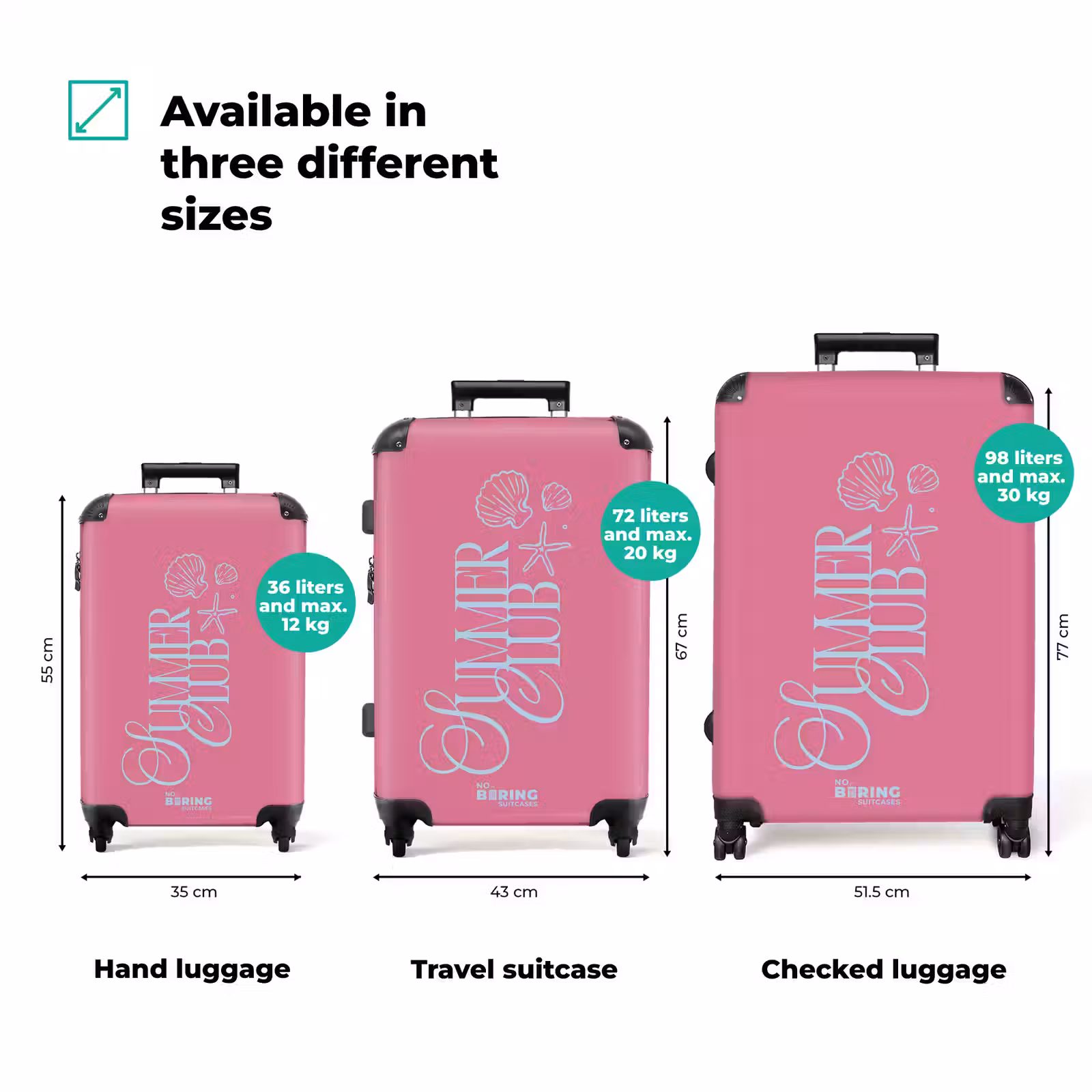 Suitcase - Summer Club - Shells - Pink - Blue — 1