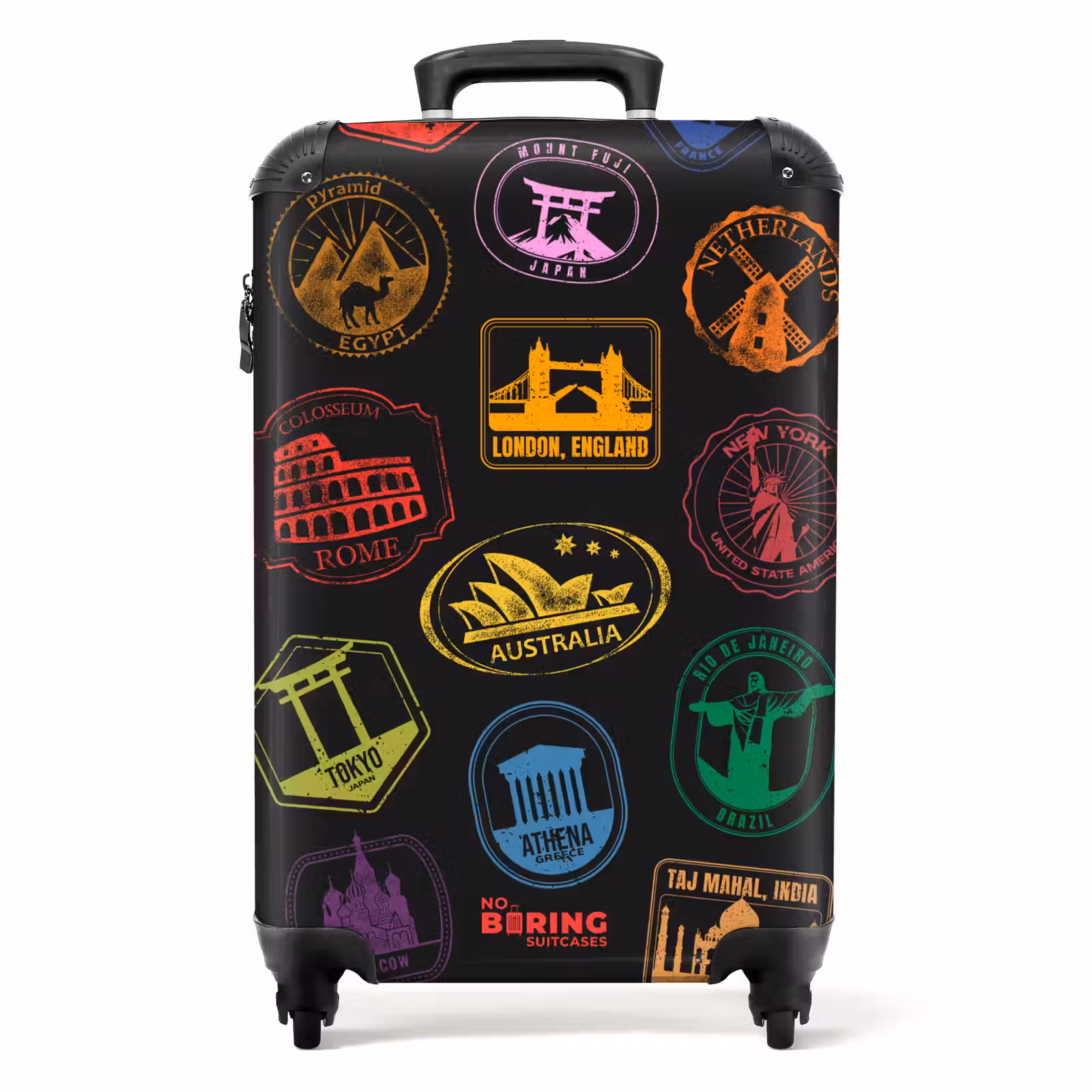 Suitcase - World Landmarks - Colorful - Stamps — 1