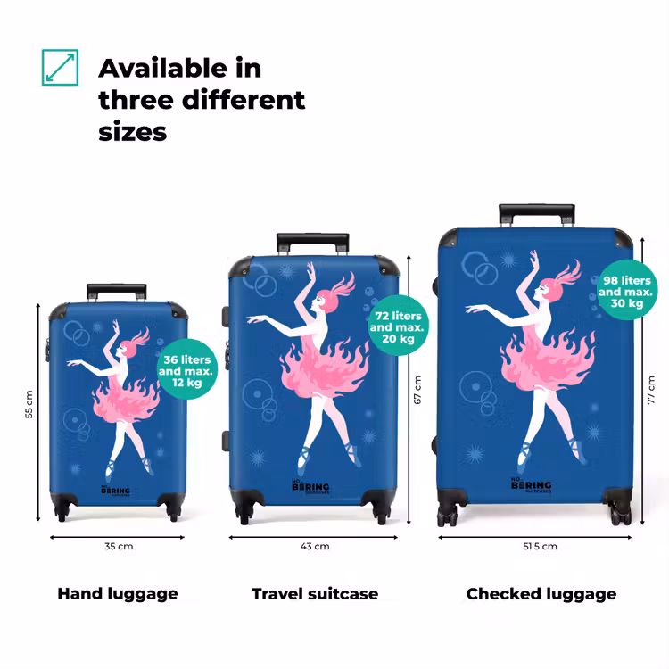 Suitcase - Dancer - Flame Skirt - Abstract - Pink - Blue — 1