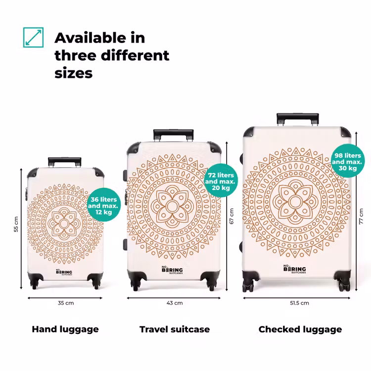 Suitcase - Mandala - Geometric - Abstract - Oriental - Brown — 3