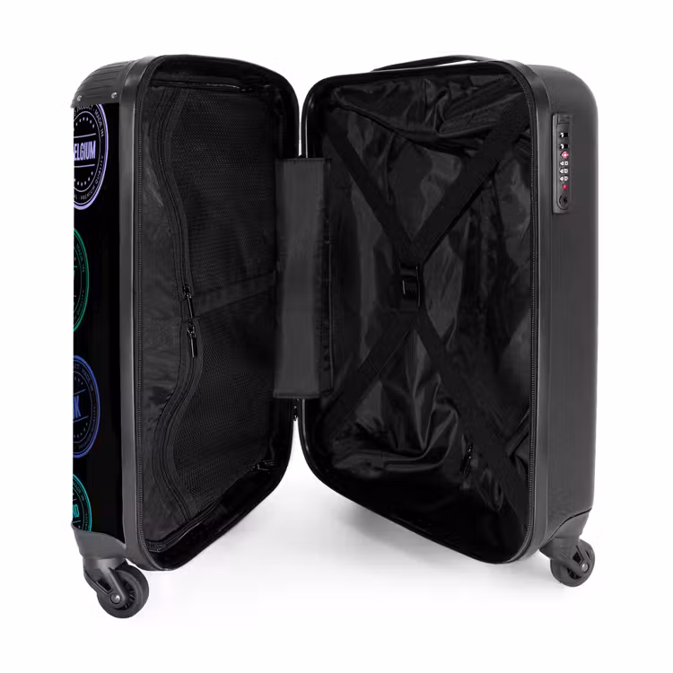 Suitcase - Neon - Countries - Black - Stamps — 5