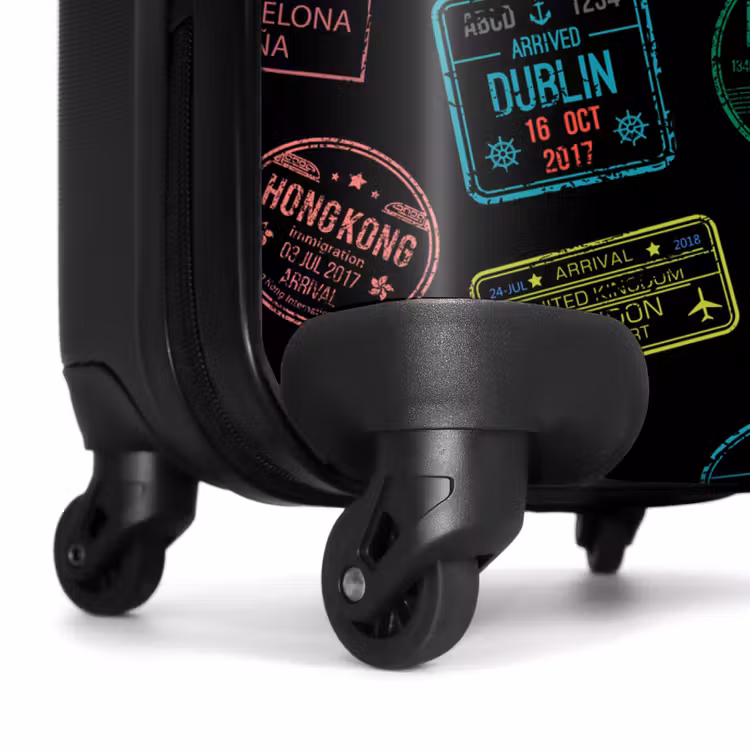 Suitcase - Passport Stamps - Colorful - Black — 7