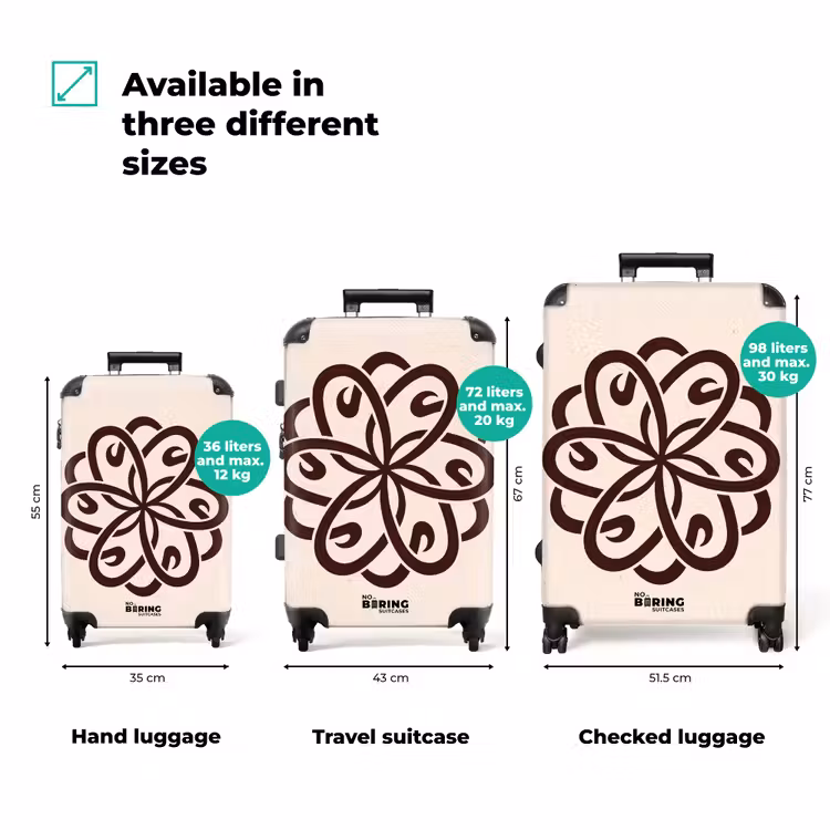 Suitcase - Pattern - Button - Abstract - Modern - Brown — 3