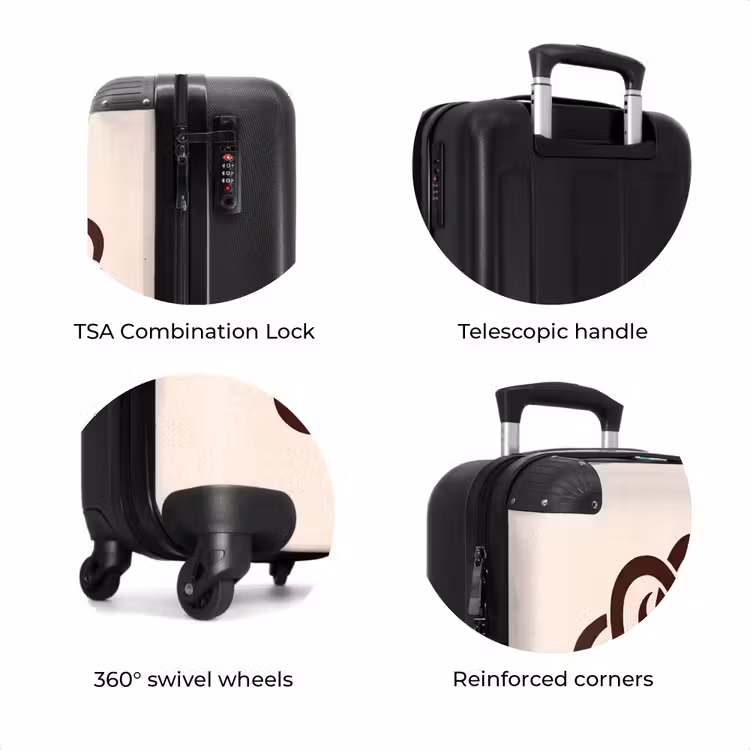 Suitcase - Pattern - Button - Abstract - Modern - Brown — 8