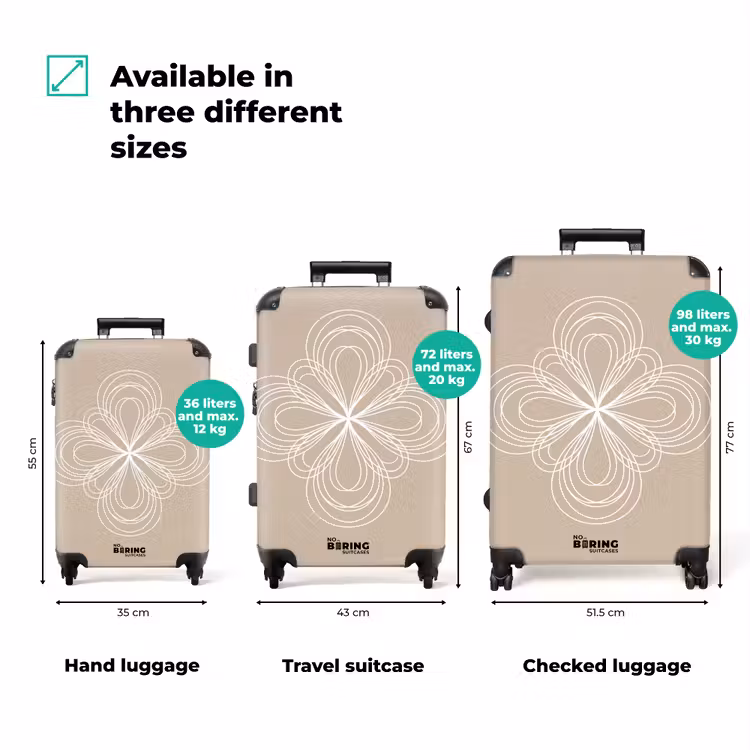 Suitcase - Pattern - Lines - Abstract - Minimalist - Beige — 3