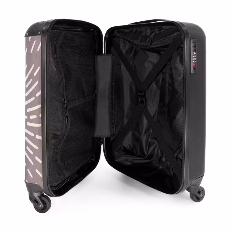 Suitcase - Pattern - Rays - Abstract - Modern - Gray — 5