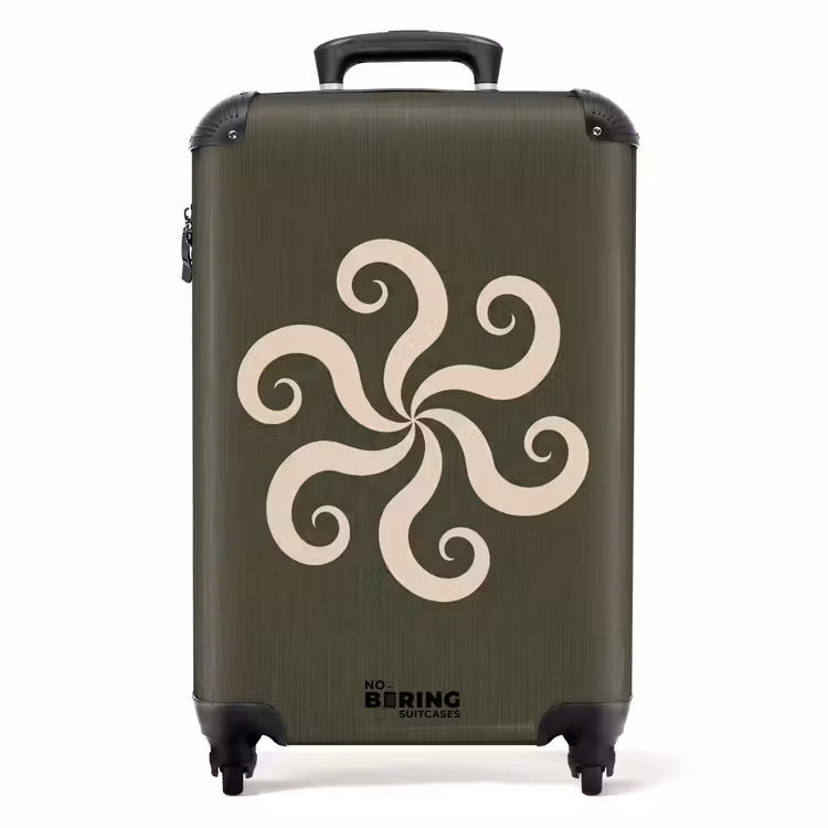 Suitcase - Pattern - Spiral - Abstract - Modern - Green — 1
