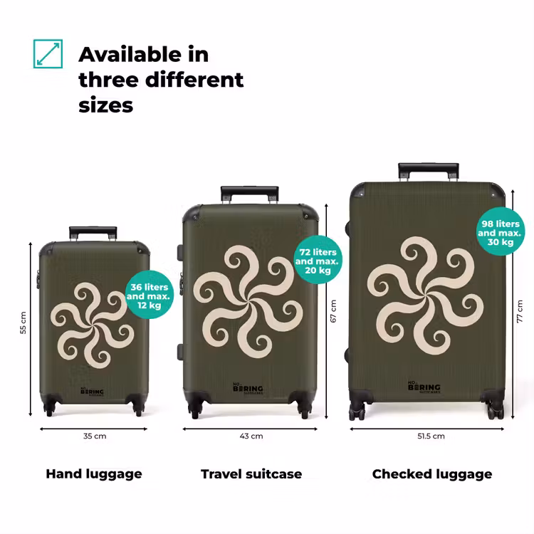 Suitcase - Pattern - Spiral - Abstract - Modern - Green — 3