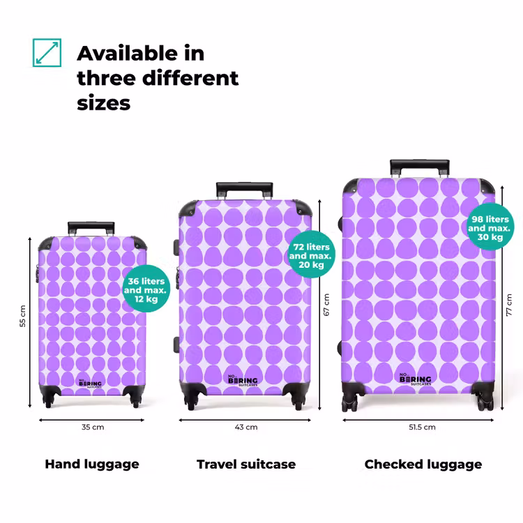 Suitcase - Purple - Geometric - Dots - Polka Dot - Pattern — 1