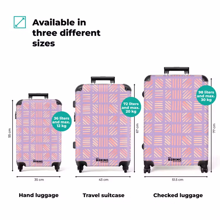 Suitcase - Purple - Pink - Geometric - Stripes - Blocks - Pattern — 1