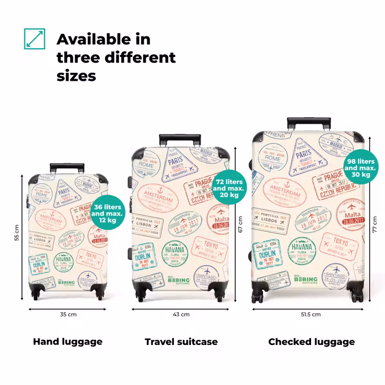 Suitcase - Stamps - Colorful - Countries — 3