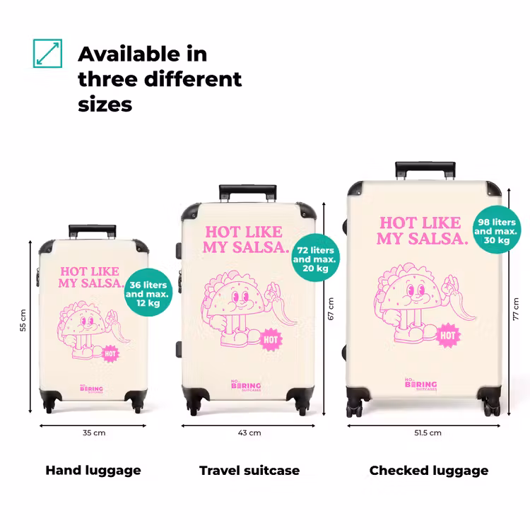 Suitcase - Taco - Pink - White — 3