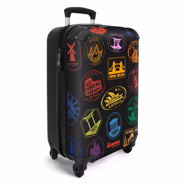 Suitcase - World Landmarks - Colorful - Stamps — 2