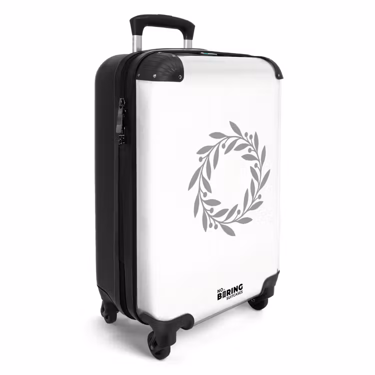 Suitcase - Wreath - Leaves - Nature - Minimalist - Gray — 2