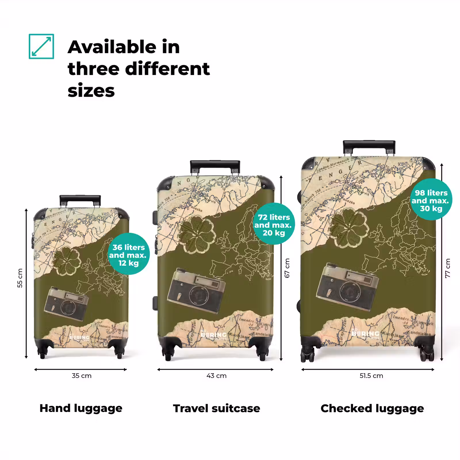 Suitcase - Green - Camera - Card — 1