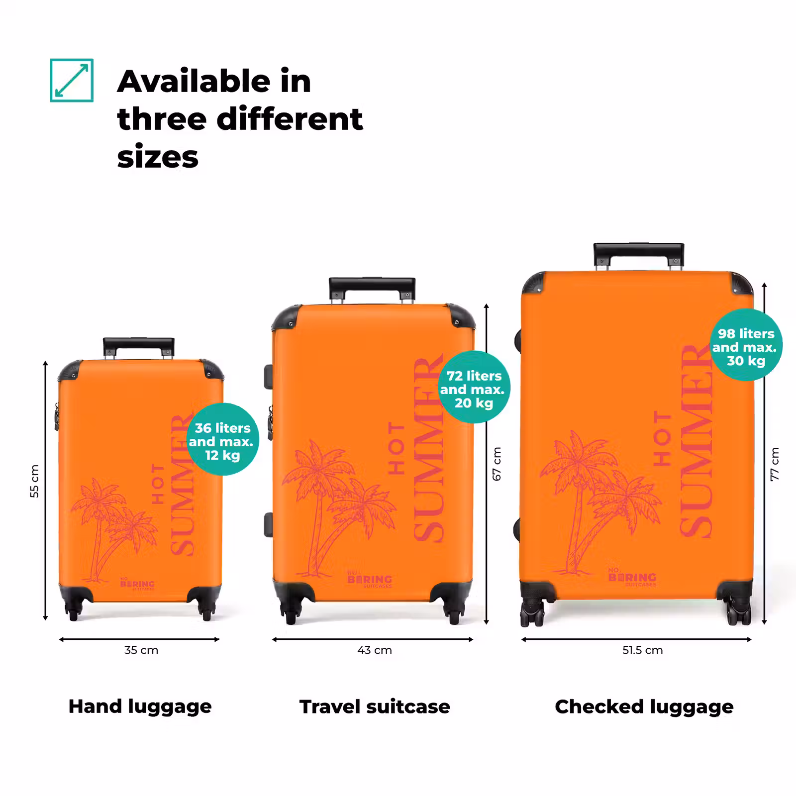 Suitcase - Palm Trees - Orange - Pink — 1