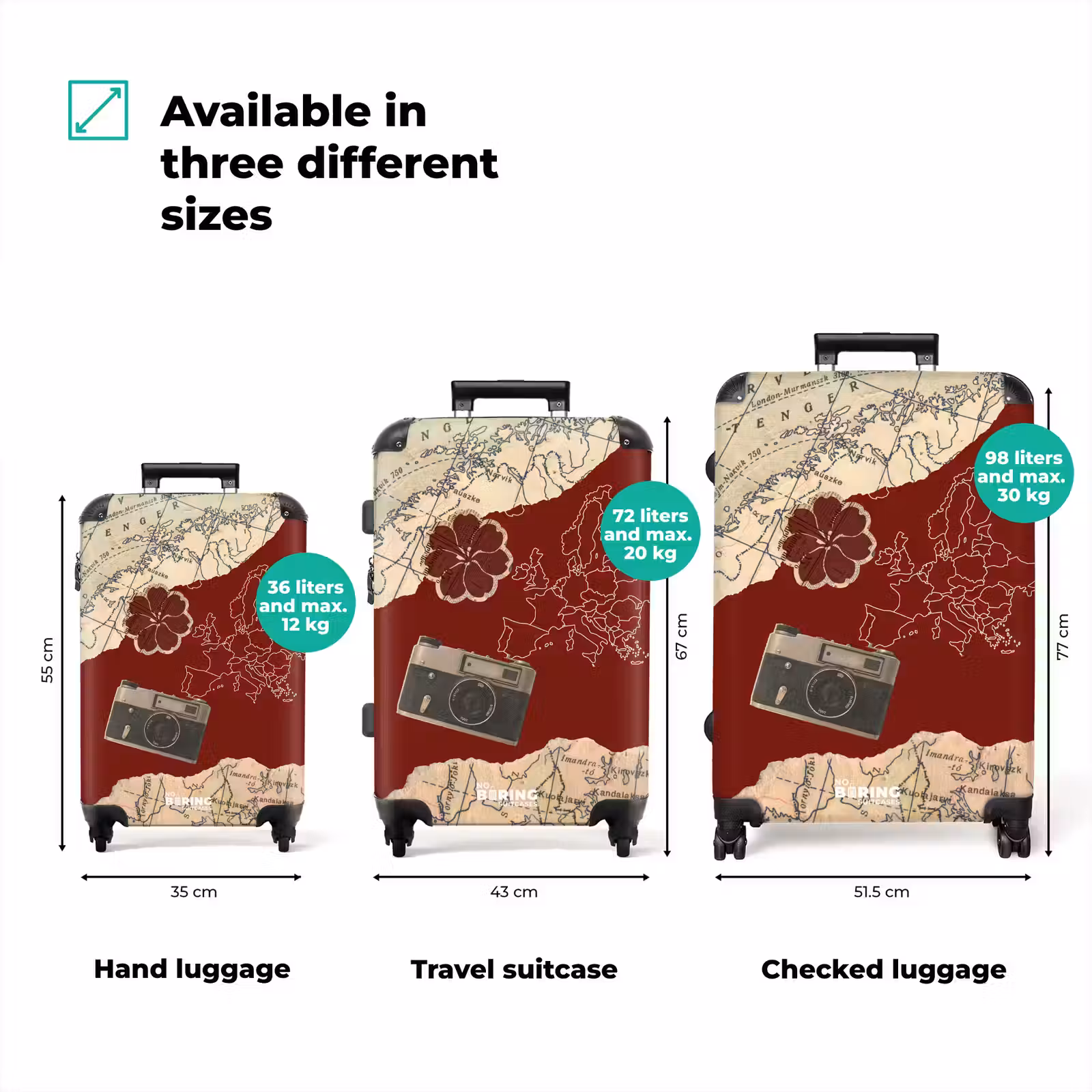 Suitcase - Red - Camera - Card — 1