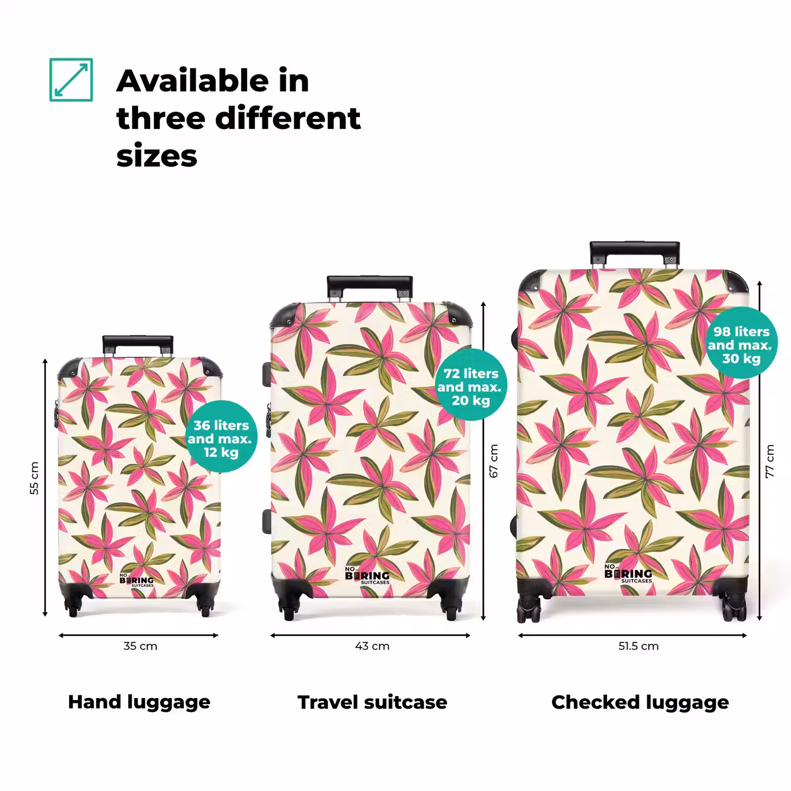 Suitcase - Tropical - Flower - Pink — 1