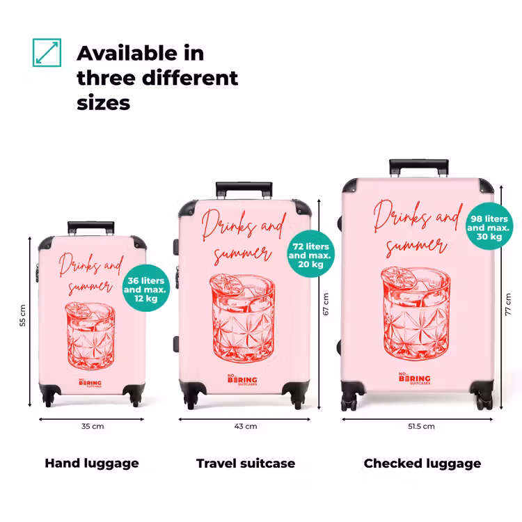 Suitcase - Cocktail Glass - Pink - Red — 1