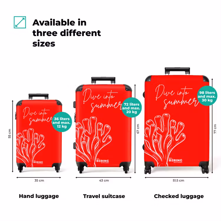 Suitcase - Coral - Red - Pink — 1