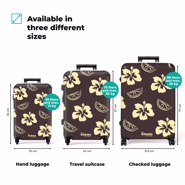 Suitcase - Flowers - Citrus - Brown — 1