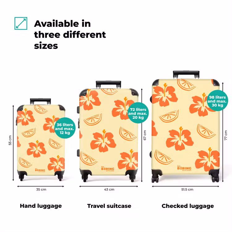 Suitcase - Flowers - Orange - Citrus — 1