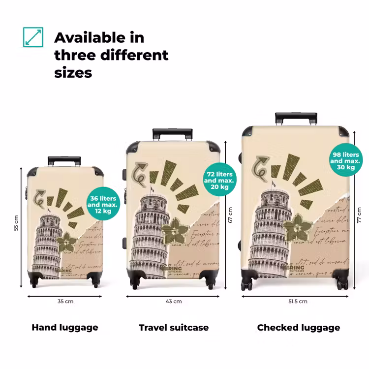 Suitcase - Pisa - Green - Newspaper — 1