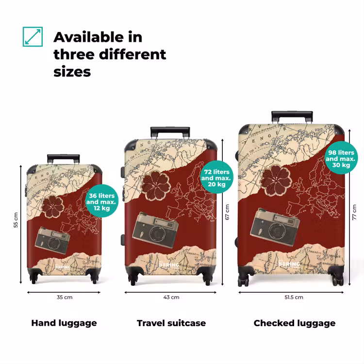 Suitcase - Red - Camera - Card — 1
