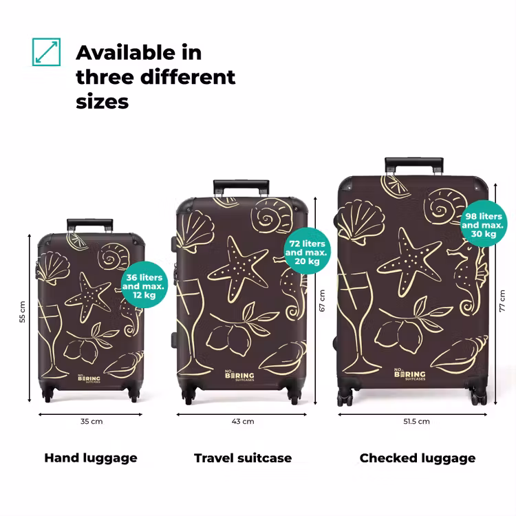 Suitcase - Shells - Brown - Yellow — 1