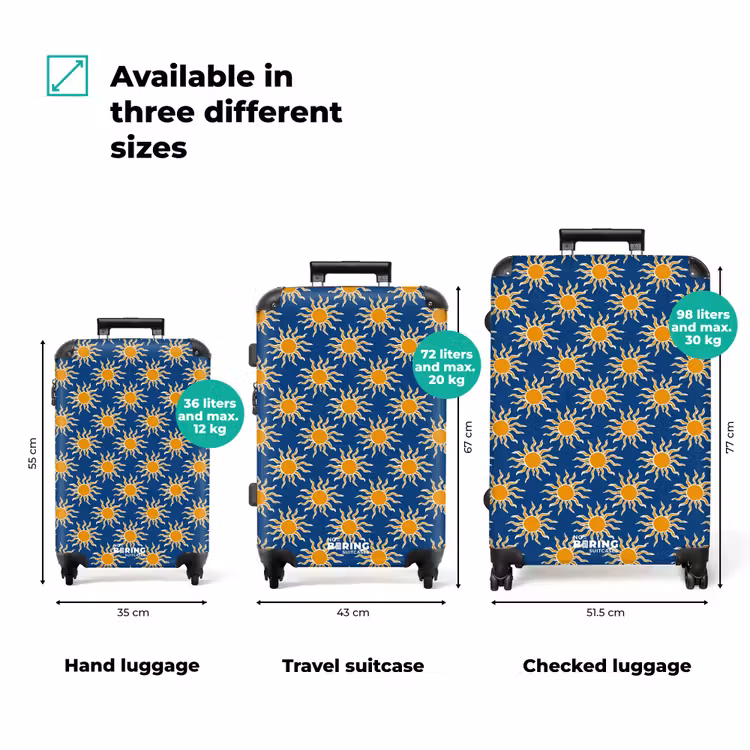 Suitcase - Sun - Pattern - Blue — 1