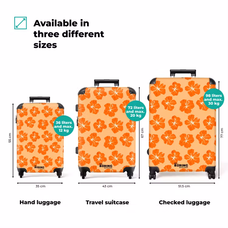 Suitcase - Tropical - Hibiscus - Orange — 1