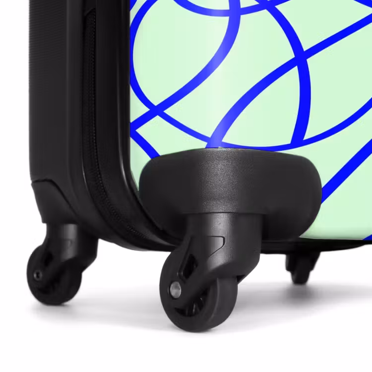Suitcase - Cobalt blue curly track on mint green — 6