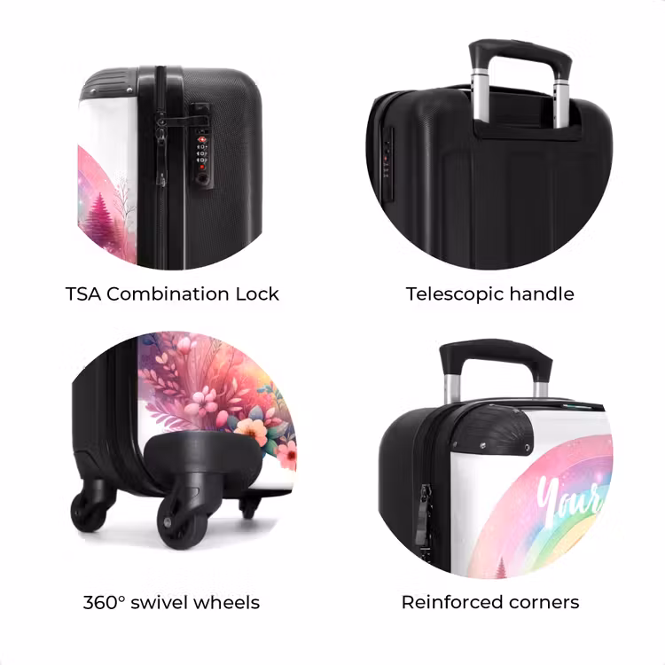 Suitcase with name - Pink roebuck — 8