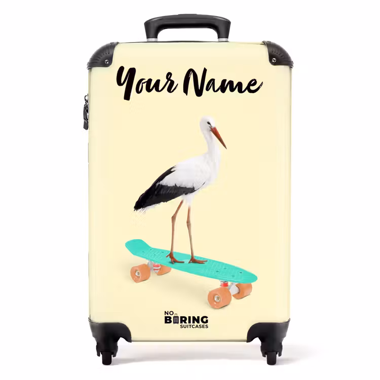 Suitcase with name - Riding heron — 1