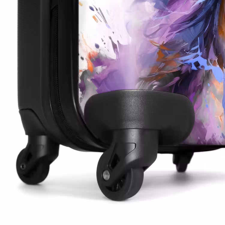 Suitcase with name - Watercolor horse with purple mane — 7