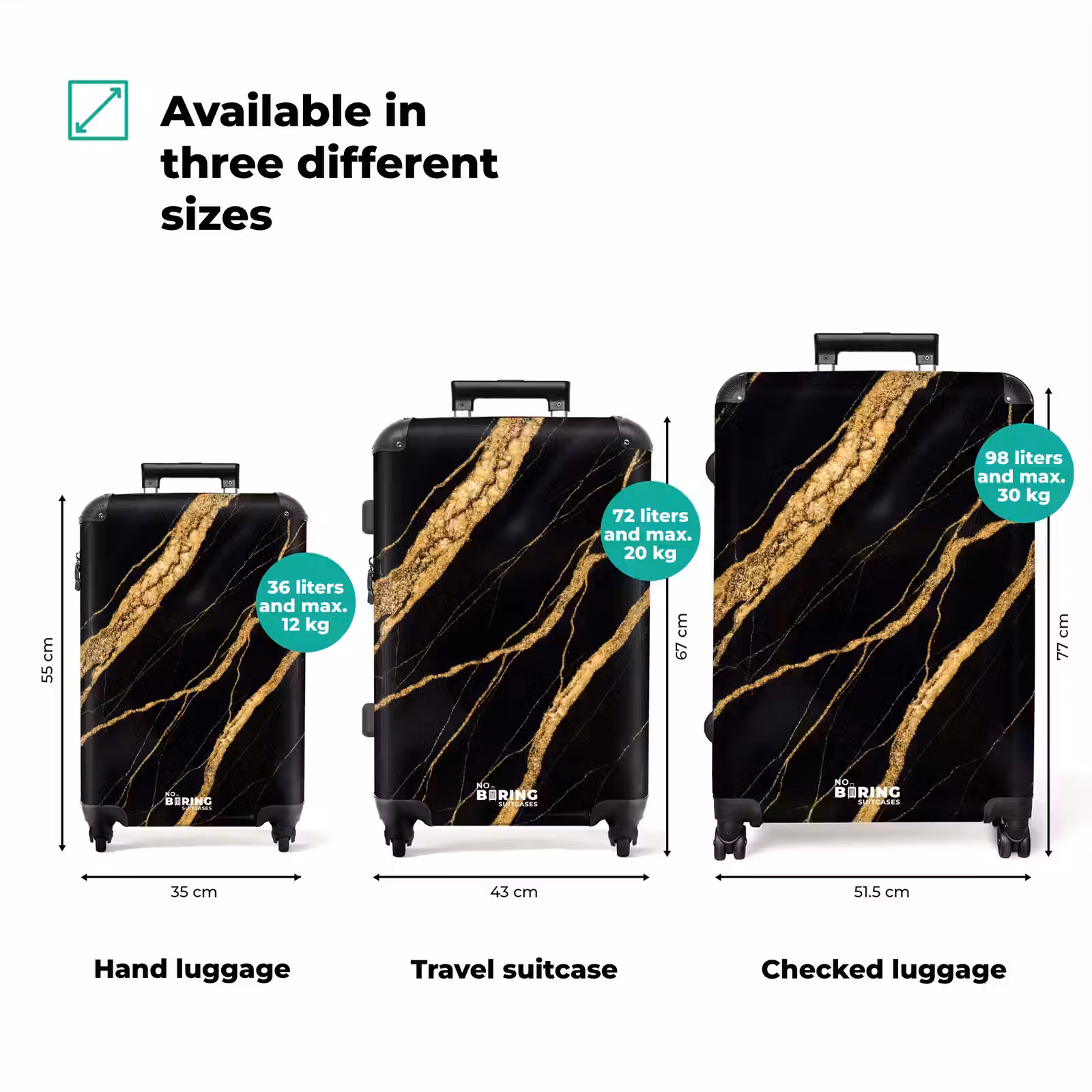 Suitcase - Marble - Gold - Texture - Abstract - Black — 1