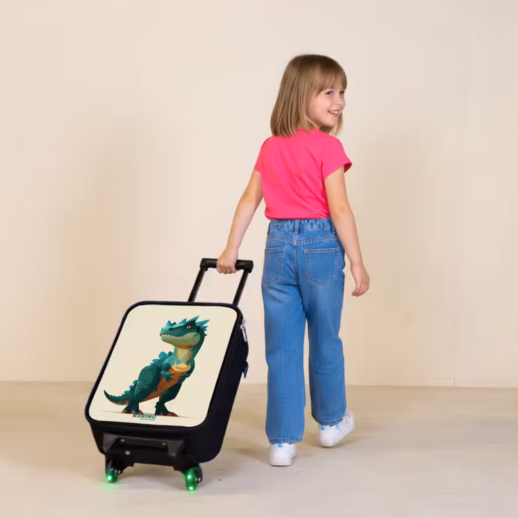 Children's suitcase - Horned dino with sharp gaze — 2