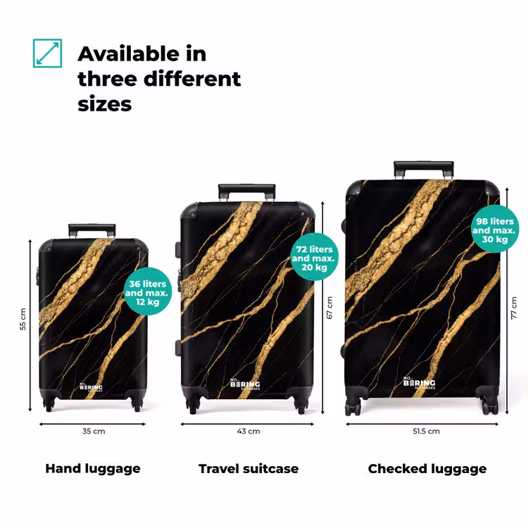 Suitcase - Marble - Gold - Texture - Abstract - Black — 1