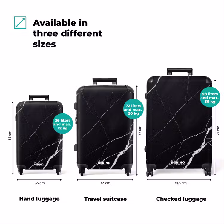 Suitcase - Marble - Pattern - Abstract - Modern - Black — 1