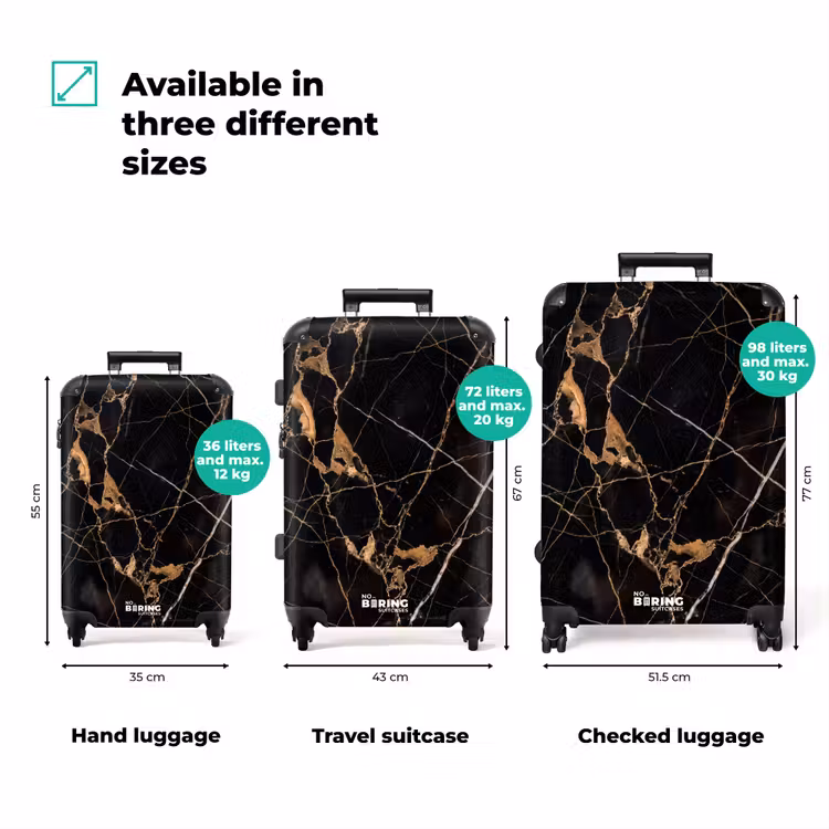 Suitcase - Veins - Marble - Gold — 1