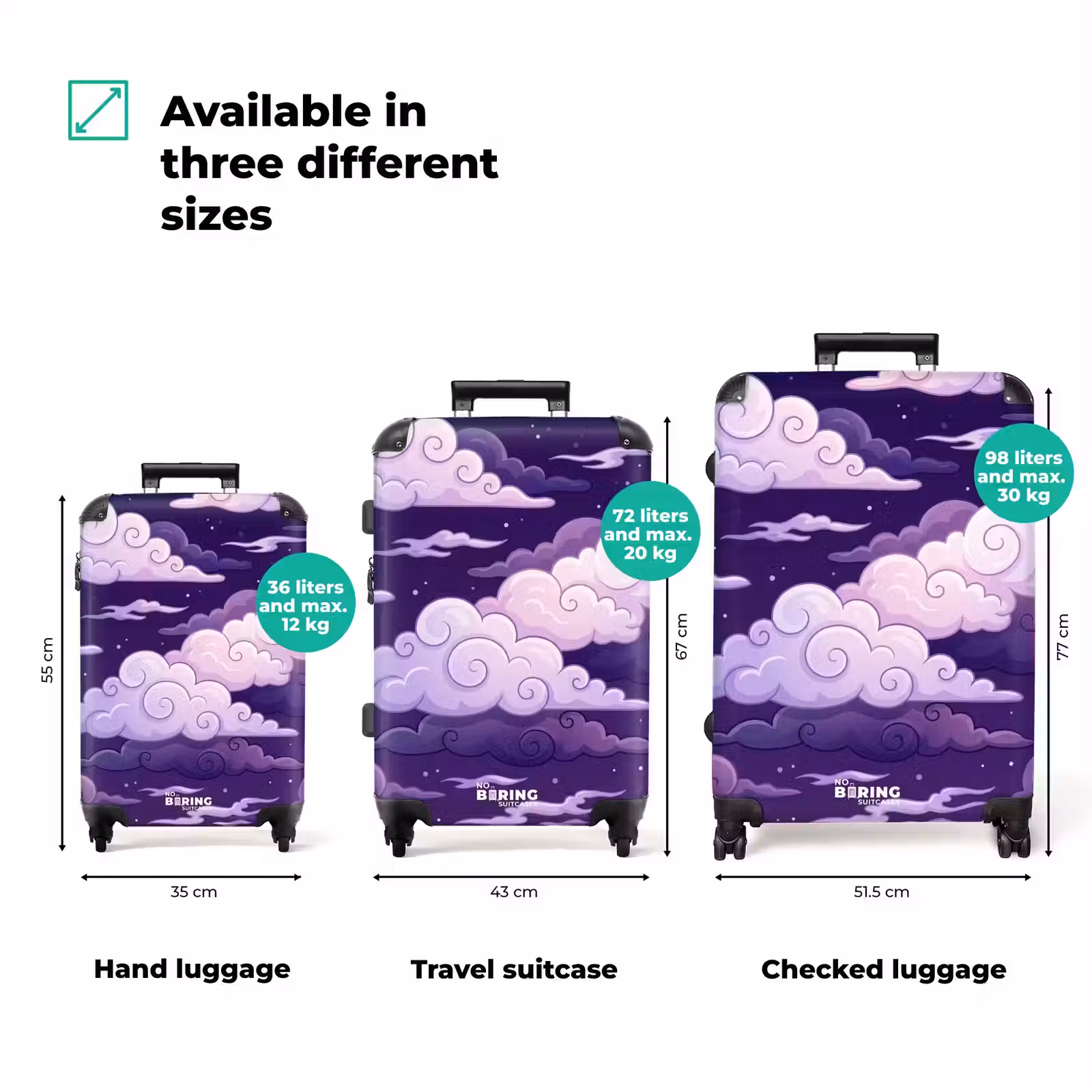 Suitcase - Clouds - Night - Nature - Abstract - Purple — 1