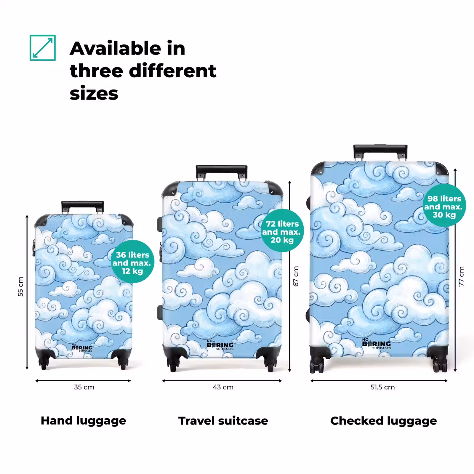 Suitcase - Clouds - Pattern - Sky - Illustration - White — 1