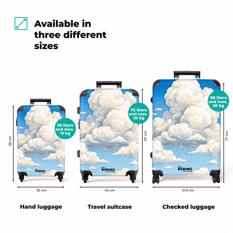 Suitcase - Clouds - Blue Sky - Nature - Modern - White — 1