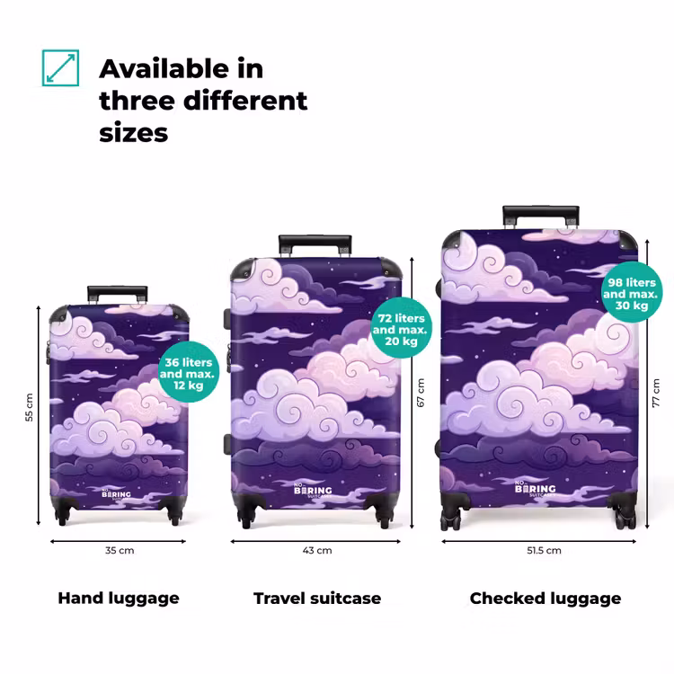 Suitcase - Clouds - Night - Nature - Abstract - Purple — 1