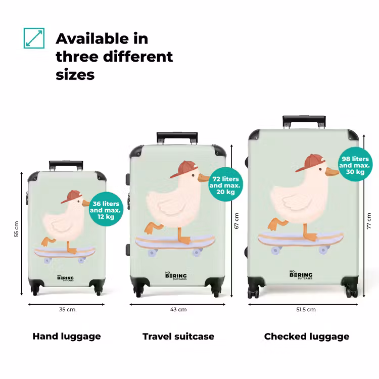 Suitcase - Bird - Skateboard - Animals - Cartoon - Playful — 3