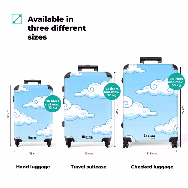 Suitcase - Cloud - Sky - Cartoon - Blue - White — 1