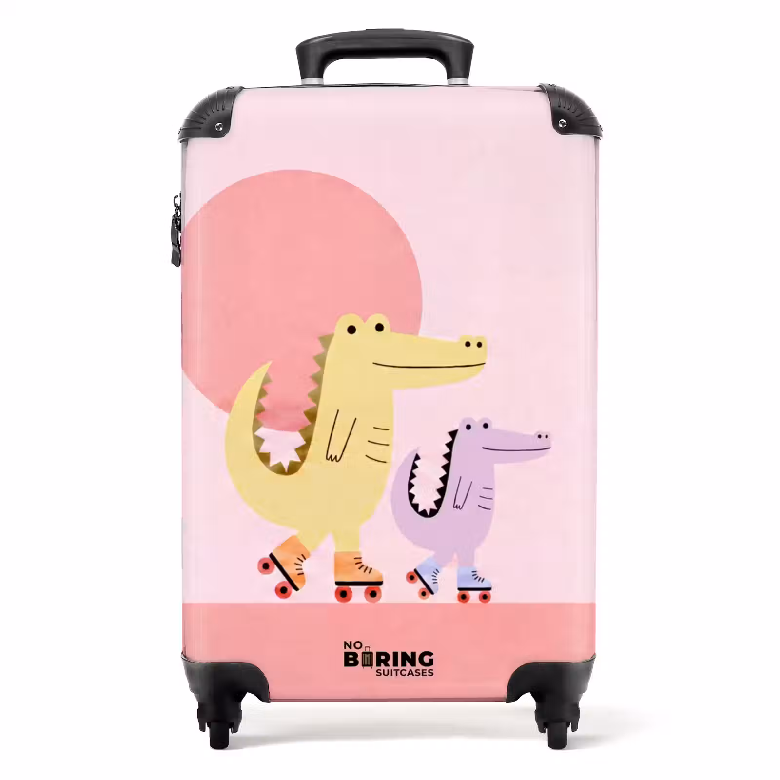 Suitcase - Animals - Skateboarding - Illustration - Playful - Pink — 1