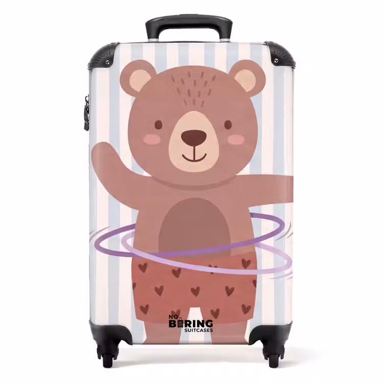 Suitcase - Bear - Hoop - Children's Room - Illustration - Brown — 1