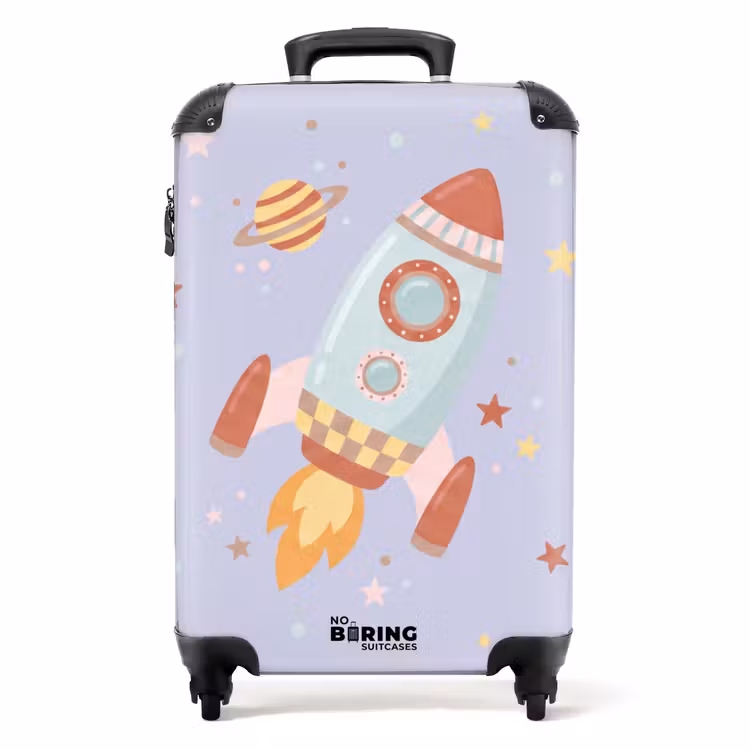 Suitcase - Rocket - Space - Planet - Illustration — 1