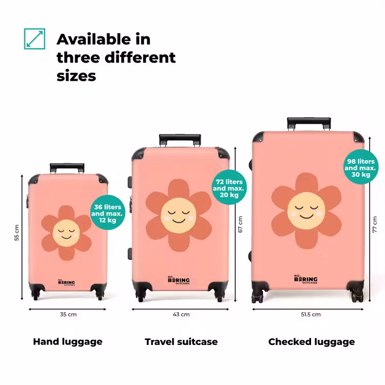 Suitcase - Flowers - Cartoon - Child - Pink — 3